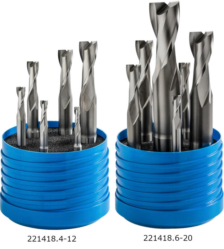 Set of slot drills long, 2-fluted, centre cutting, 25°, type N, Weldon shank